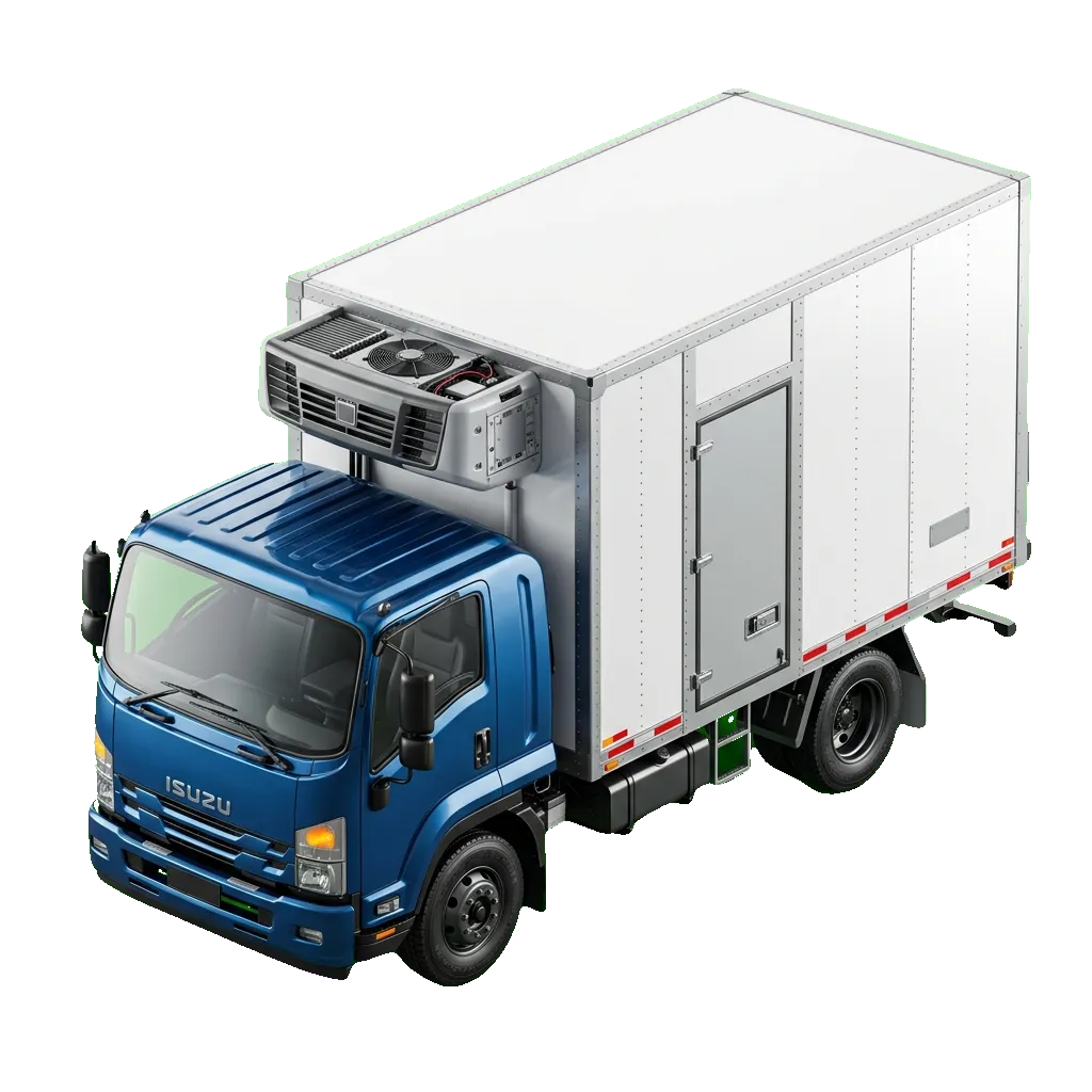 Refrigerated transport truck designed for temperature-sensitive cargo