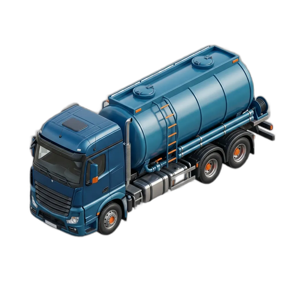 Specialised tanker truck securely transporting dangerous goods