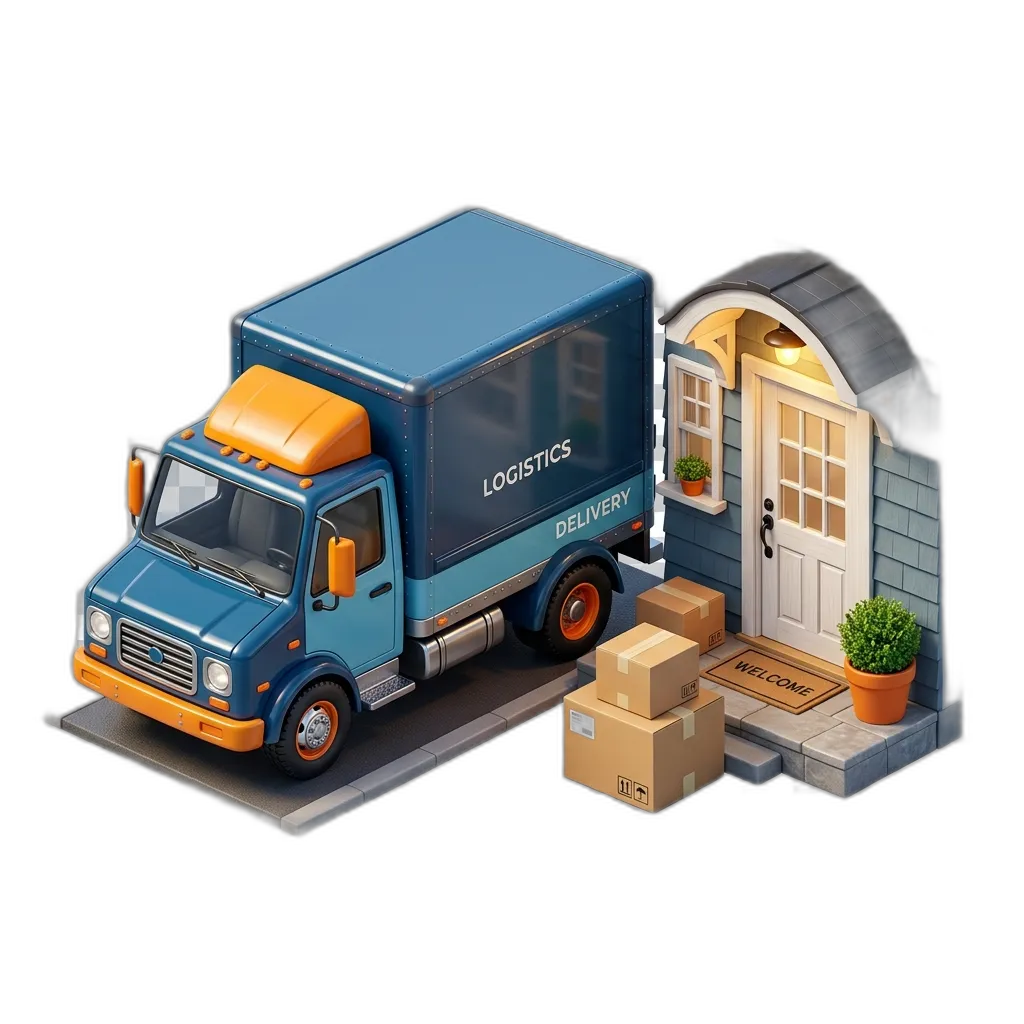 White delivery van parked in front of a modern suburban home