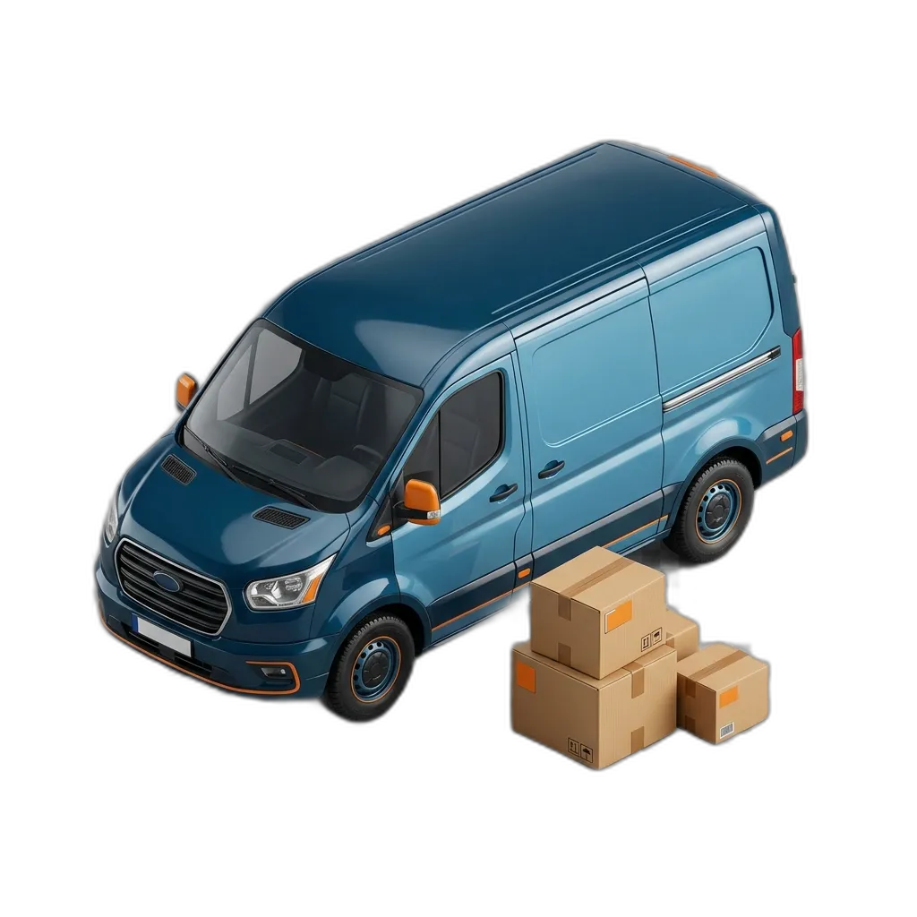 Close-up of a delivery worker handing over a cardboard parcel