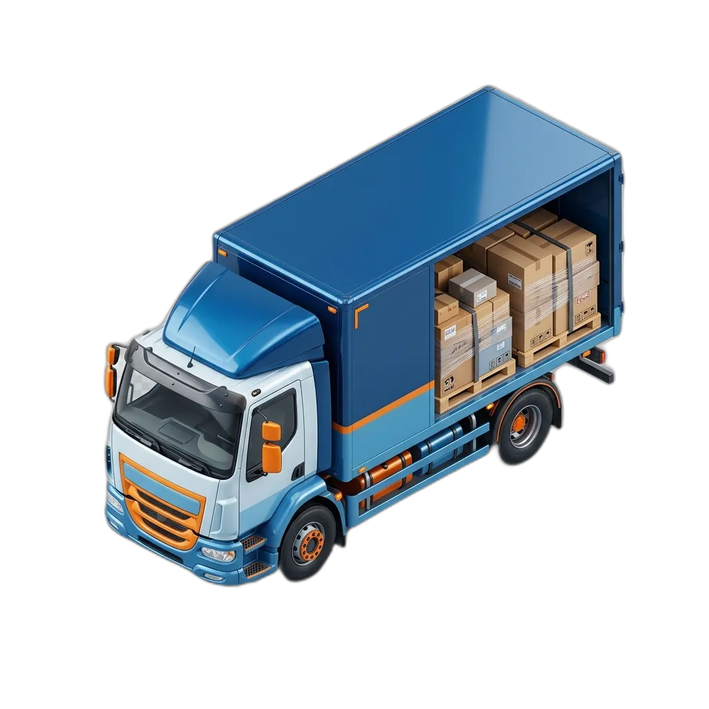White commercial freight truck driving through an Australian city